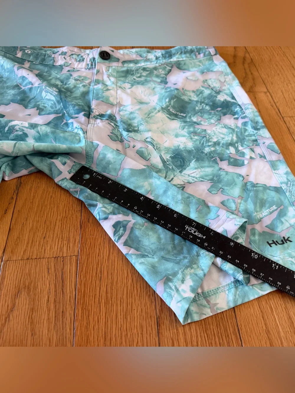 Huk Board Shorts Mens 34 Blue Mossy Oak Fishing Fracture Swim